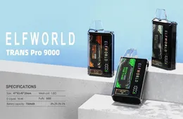 Original Crystal Transpro Elfworld Pro 9000 Puffbar Disposable 12K Pro Max Free Nic Lost Wape Elf EB 9000 10000 12000 Pod Prefilled Whoesale VAPEING Pod Pen RAZE VPNS