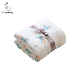 Blankets Swaddling Kangobaby #My Soft Life# 6 Layers Cotton born Bath Towel Multi Use Super Absorbent Infant Swaddle 230413