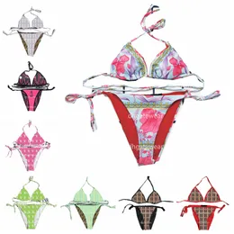Letnie seksowne bikini Set Designer Women Swimsuit Textile F drukowane plażowe stroje kąpielowe Fashion Lace Up Strap Strój kąpielowy