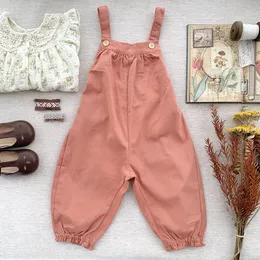 Overalls Autumn and Winter Ins Girls Overalls Girls Baby Retro Brushed Twill Suspenders Trousers 230414