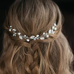 Simple Crystal Pearl Crystal fatti a mano con perline di copricapo a catena Accessori per capelli da sposa all'ingrosso