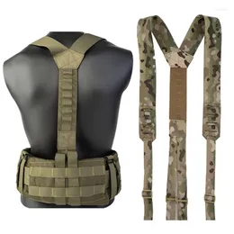 Hunting Jackets Tactical Harness Heavy Duty Waist Belt Y-type Shoulder Combat Sling Strap Accessories