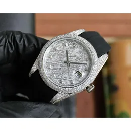 Luxus-Diamantuhren, Ice-Out-Uhr für Herren, hochwertige Datejusts, Datum, Tag, Herrenuhr, TKNR, mechanisches Uhrwerk, Krone, kaputt, Montre, voller Diamant, Rolx Reloj