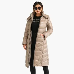 Womens Down Parkas SANTELON Winter Windproof Waterproof Long Thick Warm Puffer Jackets For Women Casual Coats With Belt Hooded Outerwear 231114