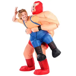 Adult Man Wrestling Fighter Inflatable Costumes Halloween Cosplay Prop Role-playing Suit Funny Party Role Play Disfraces For Woman Unisex