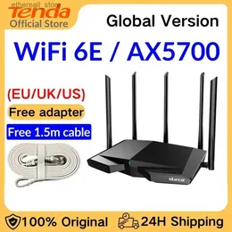 Router Tenda WiFi6 Router AX5700 RX27 Tri-Band Gigabit Wi-Fi 6E Mesh Router Wireless Roteador 160 MHz BandbreiteOFDMA MU-MIMO 1024QAM Q231114