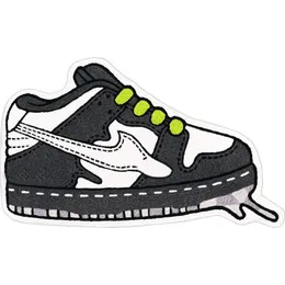 3D Designer matta sneaker fluffiga golvmatta mattor för childern live anti slip vatten absorberande skor rolig heminredning blå gula rosa mattor förtjockar JF001 e23