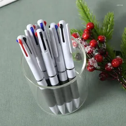 50pcs 3 في 1 Press Pen Pen Multi Color Point Pens 0.7mm ألوان إعادة ملء بلاستيك متعدد الألوان