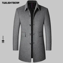 Jaquetas masculinas 2023 casacos de inverno homens casaco de lã de alta qualidade negócios casuais caots roupas trench masculino t3f2102 231113