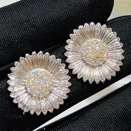 Studörhängen Koreanska Sparkly Crystal Daisy Flower For Women Girls Fashion Metal Sunflower Small Earring Party Smycken