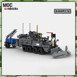 Blocks MOC162080 US Army Engineering Support Vehicle Building Block M1257A1 Squad Model Technology Brick Toy Gifts 231114
