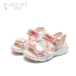 Sandals JOSINY Girls Rainbow Sandals Summer Kids Beach Shoes Girl Fashion Princess Sandal Children Flats Shoes 230413