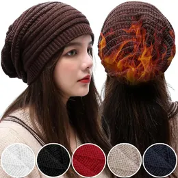 BeanieSkull Caps Damen Baggy Slouchy Winter Strickmützen Hut Klassische Skullies Damen Watbare Wollmütze Ohrenwärmer Motorhaube Baskenmützen 231113