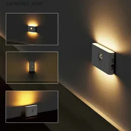 Nachtlichter, intelligente Verknüpfung, Bewegungsmelder, Nachtlicht, wiederaufladbar, kabellos, magnetische LED-Induktionslampe, Wand, Zuhause, Schlafzimmer, Küche, Treppe, Q231114