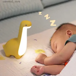 Luzes noturnas Touch Switch Cute Dinosaur LED Night Light para crianças Crianças Presente Quarto Candeeiro de mesa USB recarregável Baby SleepingTimming Light Q231114