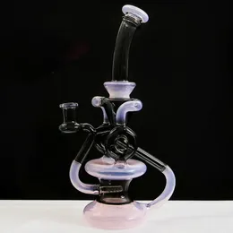 Glass RecyclerDab Rig tornado Water Bong Handmade Hookah Smoking Pipe Borosilicate Material Shisha With 14mm Joint Bowl LL