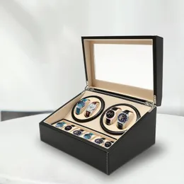 ウォッチボックスケースブラックブラウン高品質の時計ウィンダー自動時計ディスプレイボックス高級収納ボックス