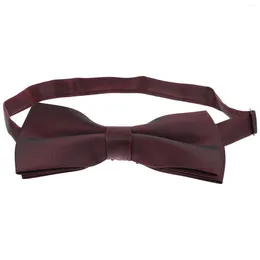 Bow Ties Adjustable Tie Men Length Men's For Polyester Red Groom Wedding Burgundy Man