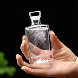 Wine Glasses 100ML200ML clear quare shaped lead-free glass whiskey decanter barware Liquor Glass Alcohol Bottle 231115