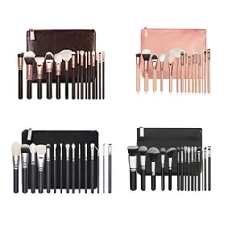 Makeup Brushes Märke Bästa kvalitet 15st/Set Brush med PU BAG PROVERIAL FÖR PURRDRUMNING BURLD EYESHADOW EYLINER BLANDING Q240507