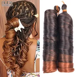 人間の髪の毛のバルク合成フレンチカール編組スパイラルかぎ針編みのエクステンション黒人女性ヘアピースのためのブレードオンブルブロンド231115