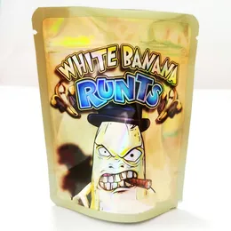 Schmuckbeutel Taschen White Banana Runts Essbares Mylar 3,5-Folie Wiederverschließbar Einzigartig geformt Mit Reißverschluss Runtz Geruchsdichter Kunststoffschnitt Ou Otwxw