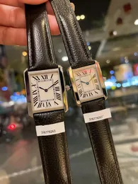 Cart Men's and Women's Quartz Watch, length 34 millimeters by width 27 millimeters, length 31 millimeters by width 24 millimeters, two square watches in size