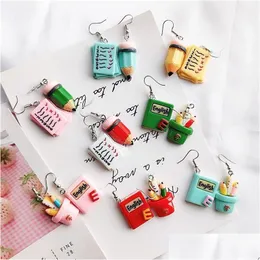 Dangle Chandelier Fashion Modering for Women Creative Mademender Childrens Test Paper Pencil Hook Hook Cartoon Fun Dhgarden DHHJ1