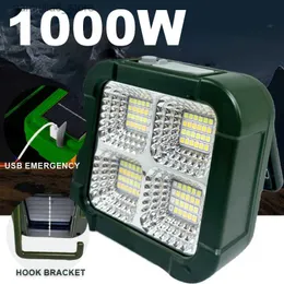 Camping Lantern New Solar Light LED Spotlight Portable USB Charging Floor Stand Camping Emergency Home High Power Waterproof Projection Light Q231116