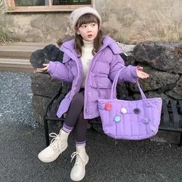 Daunenmantel Mädchen Schneeanzug Winter Baumwolljacke 4 6 8 10 14 Jahre verdicken warme Parka Teen Kinder Mode langen Stil Baby mit Kapuze