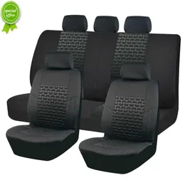 NOVO Black Universal 4mm Sponge Car Seat Covers Design Sporty com três acessórios de carro de banco traseiro com zíper, interior