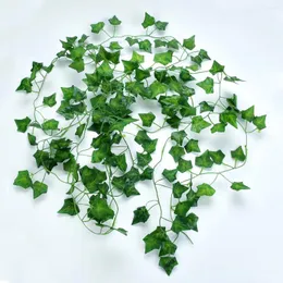 Dekorativa blommor 240 cm Creeper Vine Leaves Wedding Home Gardening Ivy Decor Lizard Chameleons Habitat Climbing Rest Artificial Plants