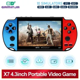 Portable Game Players X7 4.3inch Handheld Game Console IPS Screen Portable Video Game Player HD Game Console Built-in 10000 Games For GBA GBC NES GBC 231114