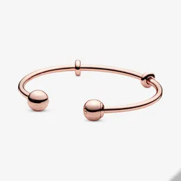 18k Rose Gold Cuff Armband för Pandora 925 Sterling Silver Wedding Designer Bangle Armband för Women Girl Friend Gift Charm Armband med originallåda