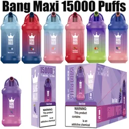 AIVONO Aim Bang Maxi 15000 затяжек Одноразовые электронные сигареты Vape 0% 2% 3% 5% Слойка 15 тыс. 23 мл Предварительно заполненная сетчатая катушка для капсул 650 мАч Перезаряжаемая батарея 10 фломастеров