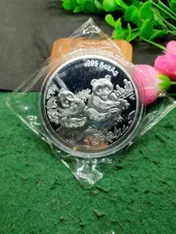 Chińska sztuka Szanghaj Mint AG 999 5 uncji 1995 rok panda srebrna moneta