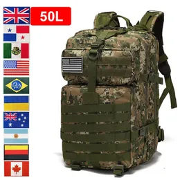 屋外バッグ50l30llarge容量カモフラージ戦術ナップサックバックパックリュックサックハイキングキャンプハンティングフィッシングドロップ231114