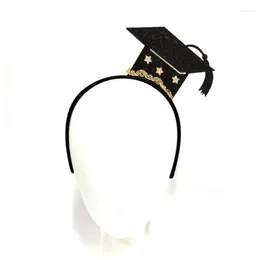 Accessori per capelli M2EA Celebrazione Laurea Cappello Decorazione Forma Cerchio Porta trasmissione in diretta Paillettes natalizie Copricapo per studenti