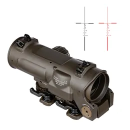 Atualizado dr 1x-4x escopo de dupla finalidade 4x lupa óptica riflescope iluminado vermelho mil-dot óptica com montagem destacável rápida