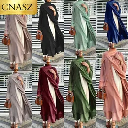 Moda de roupas étnicas Abaya Dubai Islâmico Cardigan Robe Middle Oriente Médio Cardigã Solid Cardigan Abayas For Women Clothing 230414