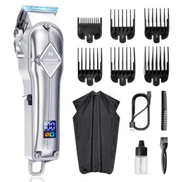 Электрические машинки для стрижки волос Limural для мужчин, профессиональная беспроводная парикмахерская, перезаряжаемая борода, светодиодный дисплей, металлический корпус 231115