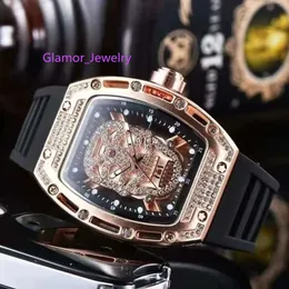 Encrusted skull Encrusted skull luxury movement watches high quality RM052 EUR Tourbillon 18GQ mens montre moissanite watch diamond women 2M