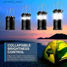 Camping Lantern Multifunctional Solar Power Bank Emergency ficklampan Lantern Telescopic Cob Hand Lamp för camping Vandring Fiske Q231116