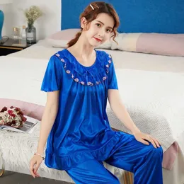 Женская атласная пижама размера 5XL для сна, комплект женских пижам с шортами, домашняя одежда для женщин среднего возраста, дешевая ночная рубашка, ночная рубашка для женщин zln231115