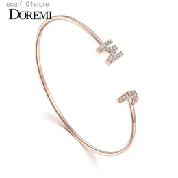 Chain Doremi Custom Letter Armband Baby Bangle Zirconia Pave Setting Initial Armband Child Adult Size For Unik manschett smycken231115