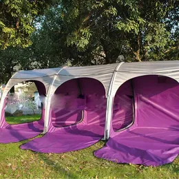 テントとシェルターアタッチアブビーチテントサンシェルター4人のヒートとライトブロッキングUPF50+ UV保護サンシェードイージーセットアップキャンプキャンピーQ231117
