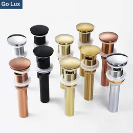 Drains Basin Sink Pop Up Valve For Bathroom Stopper Bath Fixture Brass Set Black Chrome Washbasin Bounce Filter 230414