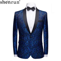 Chaquetas para hombres Hombres Moda Slim Fit Traje Chaqueta Flaco Esmoquin Casual Blazer Floral Jacquard Shl Lapel Come Wedding Party Prom Mens BlazersL231115