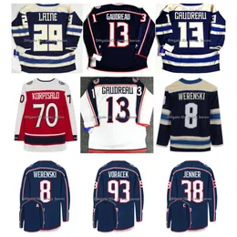 SL Johnny Gaudreau Hockey Jersey Blue Jackets Boone Jenner Zach Werenski Patrik Laine Rick Nash Sean Kuraly Ivan Provorov Kent Johnson Jack