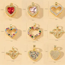 Charms Volaf DIY White Stone Heart Charms Pendant Small Rainbow Supply for Handmade Jewelry Making Accessories VJC104 Drop Delivery J DHVSD